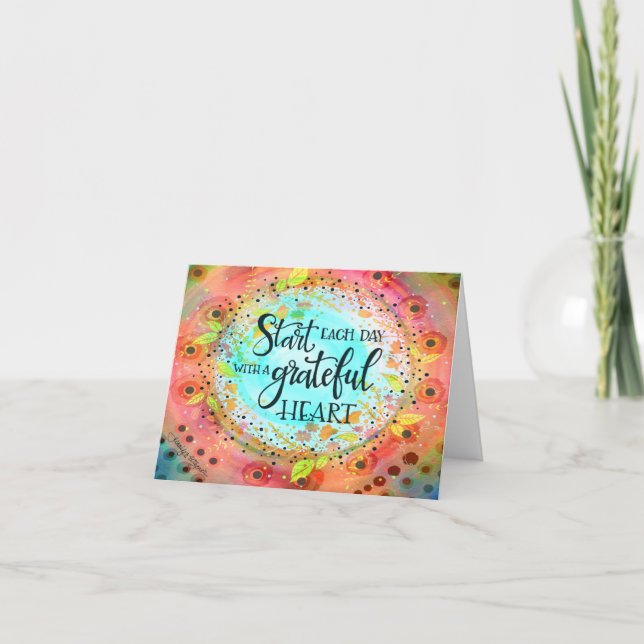 Tarjeta Bonito Pastel de Corazón Agradecido (Anverso)