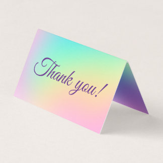 Tarjeta Bonito Pastel Gradiente Arcoiris Gracias Cartas