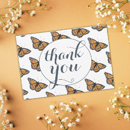 Tarjeta Bonito Patrón de mariposa monarca Gracias