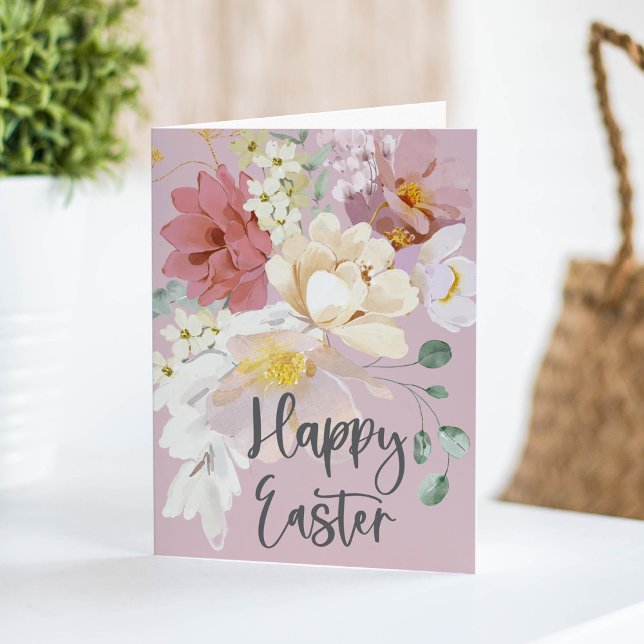 Tarjeta Bonito Primavera Floral acuática Feliz Pascua (Subido por el creador)