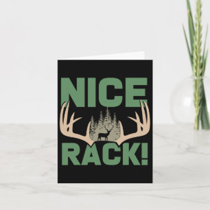 Tarjeta Bonito Rack Cuerno Ciervo Divertido Caza Cazador H