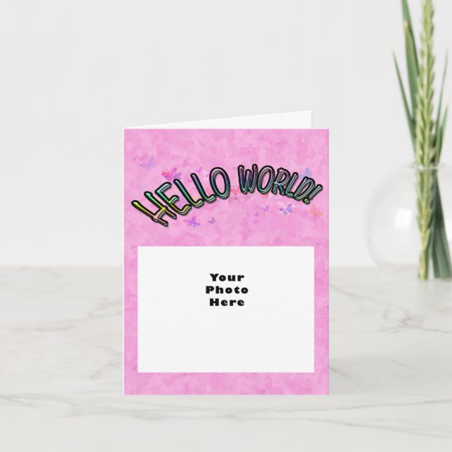 Tarjeta Bonito Rainbow Hello World (Anverso)