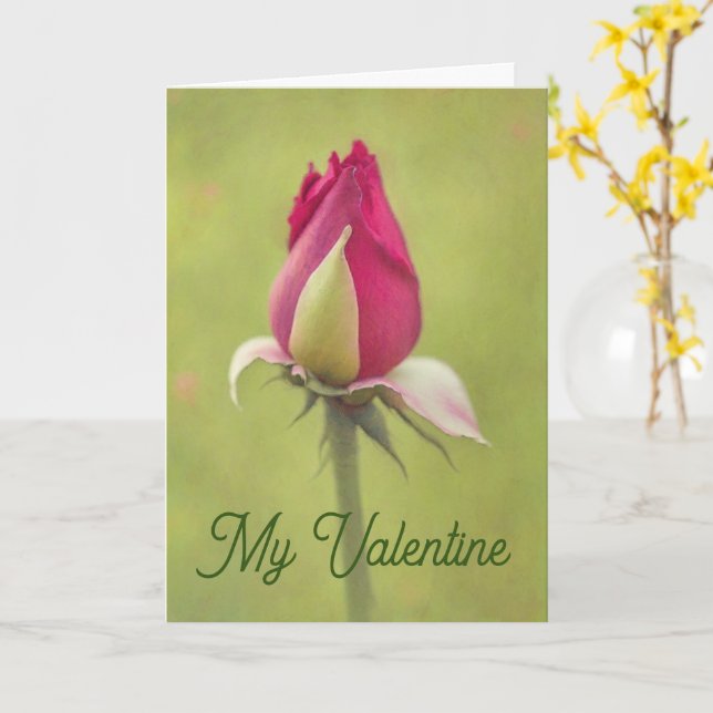 Tarjeta Bonito Red Rose Flower Bud Valentine Love Card (flor amarilla)