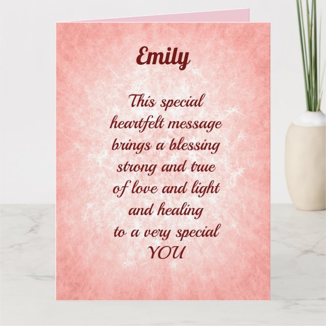 Tarjeta Bonito Rosa Añadir nombre (Anverso)