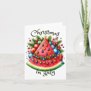 Tarjeta Bonito sandía Árbol de Navidad Navidades de verano
