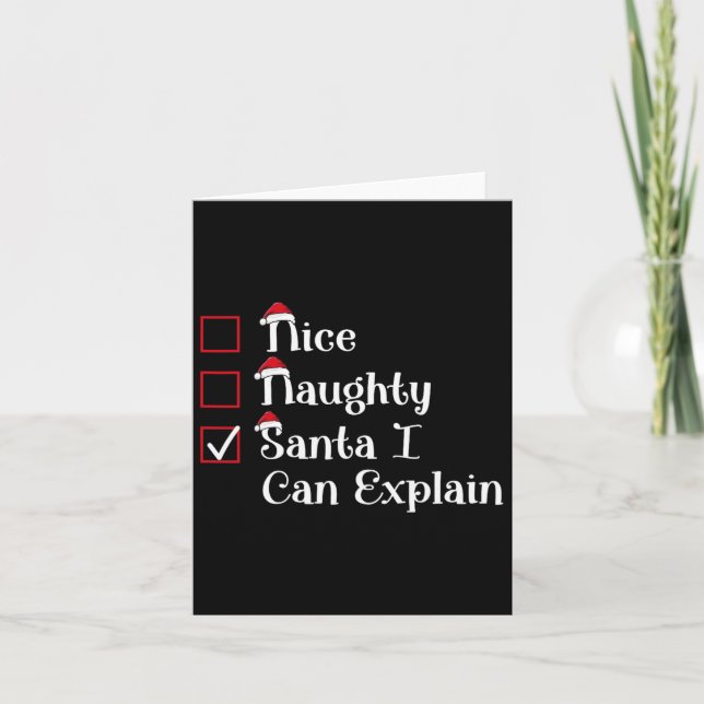 Tarjeta Bonito Santa Claus traviesa que puedo explicar a N (Anverso)