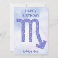 Bonito Scorpio Rótulo Personalizado Purple Happy B