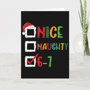 Tarjeta Bonito Travieso 6 7 Meme 67 Navidad Seis Siete Niñ