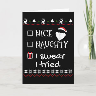 Tarjeta Bonito Travieso Juro Que Lo Intenté Lista De Santa
