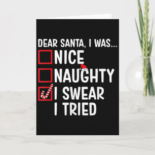 Tarjeta Bonito Travieso Lo Juro Intenté Divertido Santa Na