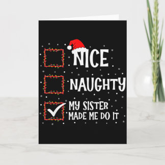 Tarjeta Bonito Travieso Mi Hermana Me Hizo Hacerlo Diverti