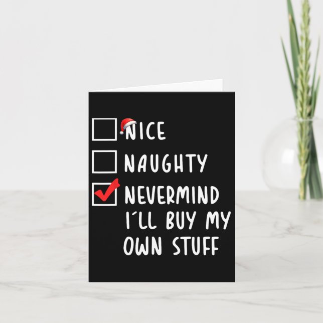 Tarjeta Bonito travieso, no importa que compre mis propias (Anverso)