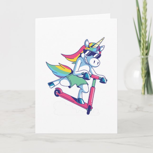 TARJETA BONITO UNICORNIO BOMBERO (Anverso)