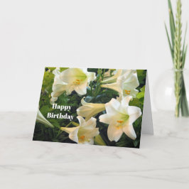 Tarjeta Bonito White Easter Lilies Foto Floral Cumpleaños