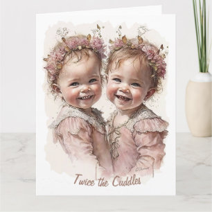 Tarjeta Bonito y hermanas y gemelos curados Cumpleaños
