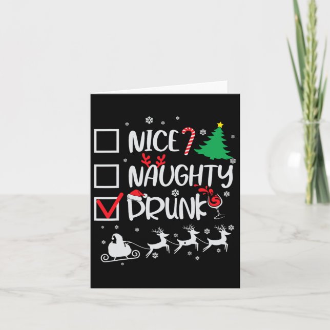 Tarjeta Bonitos Navidades graciosos de Drunk Check (Anverso)