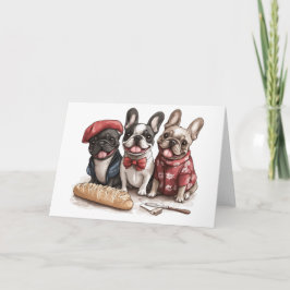 Tarjeta Bonjour French Bulldogs