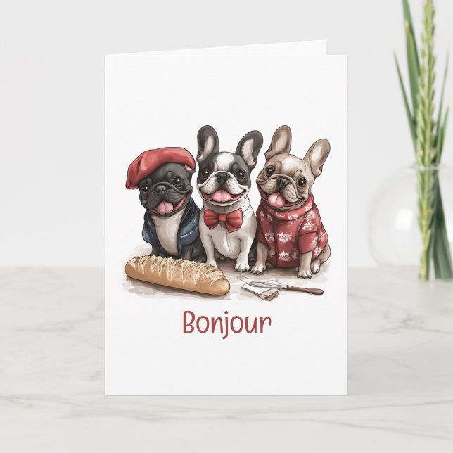 Tarjeta Bonjour French Bulldogs (Anverso)