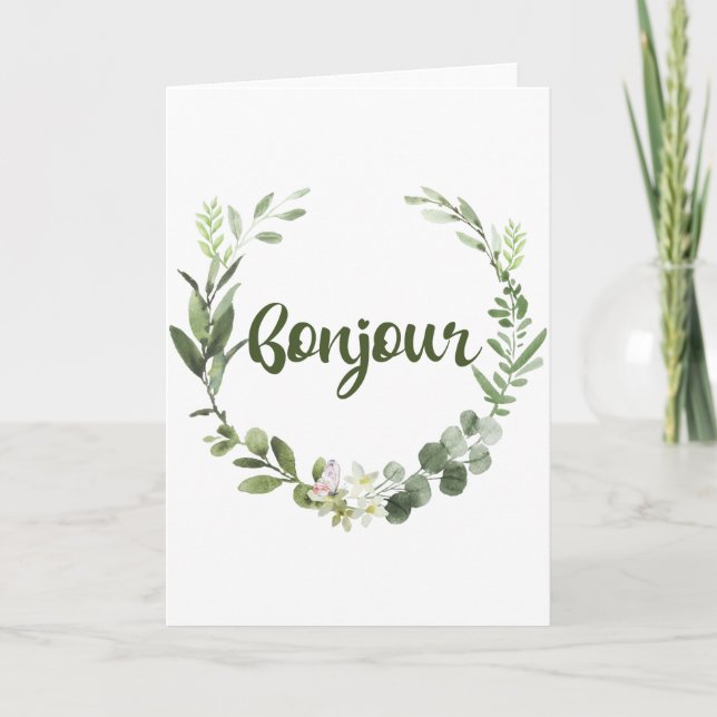 Tarjeta Bonjour Hello French (Anverso)