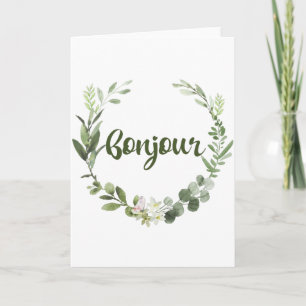 Tarjeta Bonjour Hello French