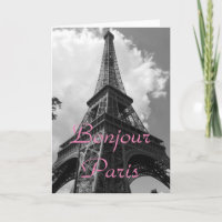 Bonjour París Blanco Negro Torre Eiffel Francia