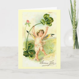 Tarjeta Bonne Fete / Feliz feriado - Vintage Card