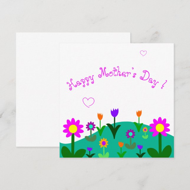Tarjeta Bonne fête maman sur fleurs de printemps dans la c (Anverso / Reverso)