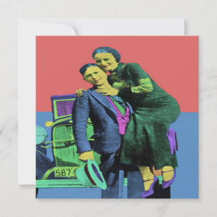 Tarjeta Bonnie y Clyde Pop Art