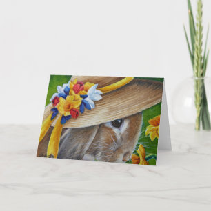 Tarjeta Bono de manantial de conejo marrón color agua daff