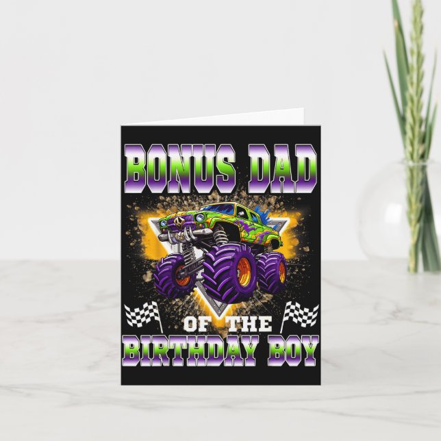 Tarjeta Bonus Dad Of The Birthday Boy Monster Truck Birthd (Anverso)