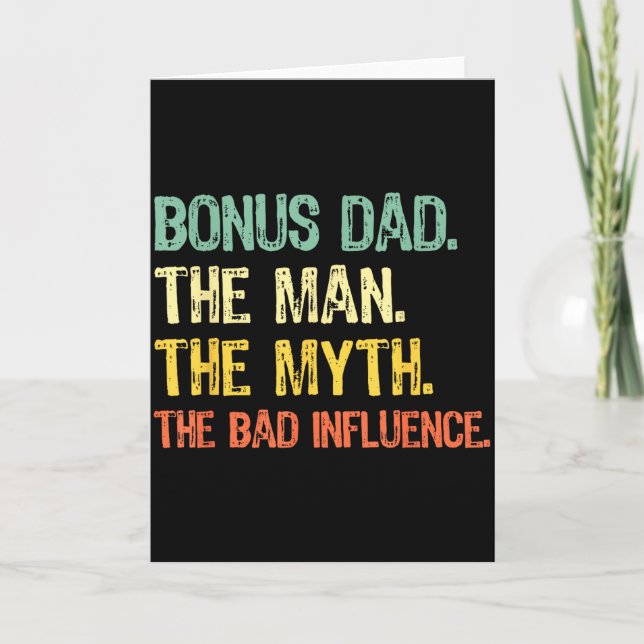 Tarjeta Bonus Dad The Man Myth Bad Influence Funny Step-da (Anverso)