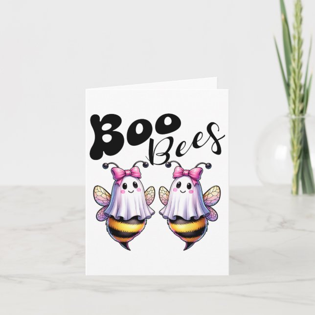 Tarjeta Boo Bees Fantasma Bee Halloween Disstume Mujeres G (Anverso)