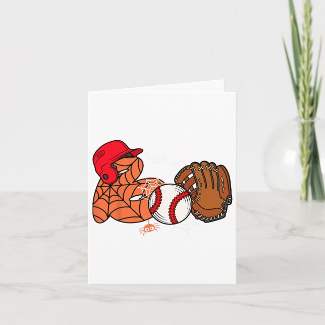 Tarjeta Boo Béisbol Halloween Jugador Catcher Pitcher Spoo (Anverso)