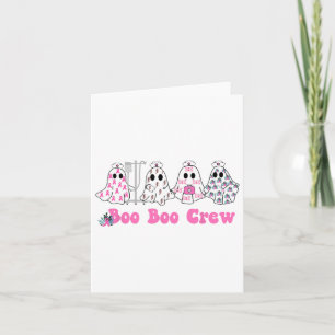 Tarjeta Boo Boo Crew Cáncer de Mama Enfermera Halloween