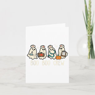 Tarjeta Boo Boo Crew Enfermera Famosa Fantasma Halloween C