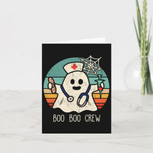Tarjeta Boo Boo Crew Enfermera Famosa Fantasma Halloween C