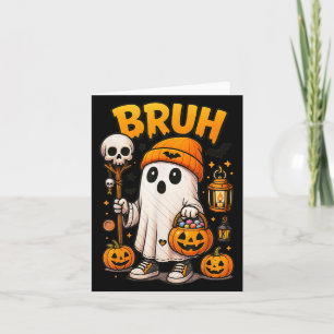 Tarjeta Boo Bruh Ghost Halloween Trick O Trato De Fantasma
