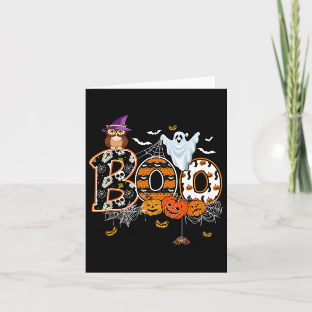 Tarjeta Boo Creepage Bopkin Fantasma Graciosa Halloween Co (Anverso)