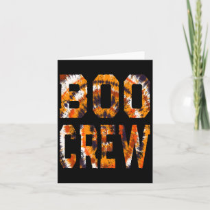 Tarjeta Boo Crew Naranja Tie Dye - Coincidencia Halloween