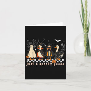Tarjeta Boo Ghost Goose Halloween Spooky Goose Fall Skelet