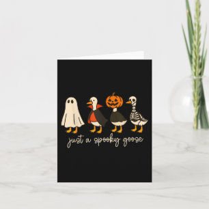 Tarjeta Boo Ghost Goose Halloween Spooky Goose Fall Skelet