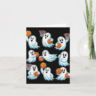 Tarjeta Boo Ghost Halloween Basketball Halloween