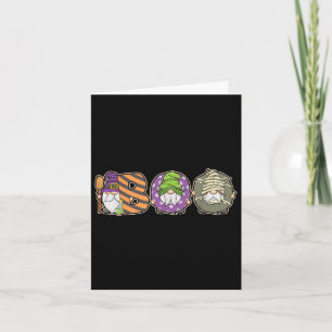 Tarjeta Boo Gnome Spooky Ghost Wites disfraz de Halloween
