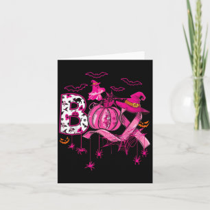 Tarjeta Boo Halloween Calabaza Cinta rosa Leche de Bruja p