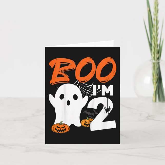 Tarjeta Boo Infantil Soy 2 Halloween Costume Fiesta de Cum (Anverso)