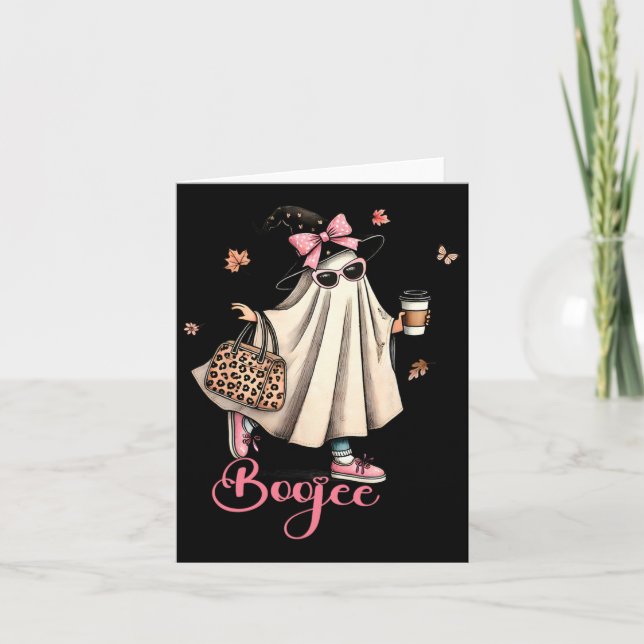 Tarjeta Boo Jee Ghost Bebe Café Coquette Bow Hallowe (Anverso)