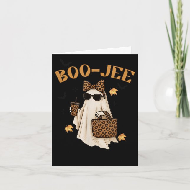 Tarjeta Boo-jee Ghost, temporada de leopard Spooky, hallow (Anverso)