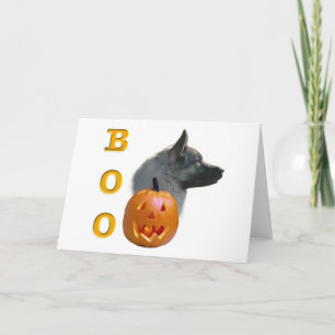 Tarjeta Boo noruego Elkhound Halloween