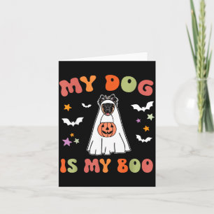 Tarjeta Boo Pastor Alemán de Pelo Largo Halloween