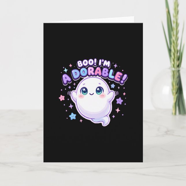 Tarjeta Boo soy adorable fantasma lindo (Anverso)